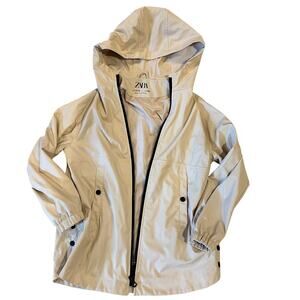 Zara Girls 13-14 Lightweight Windbreaker Rain Jacket Hooded Waterproof Full Zip